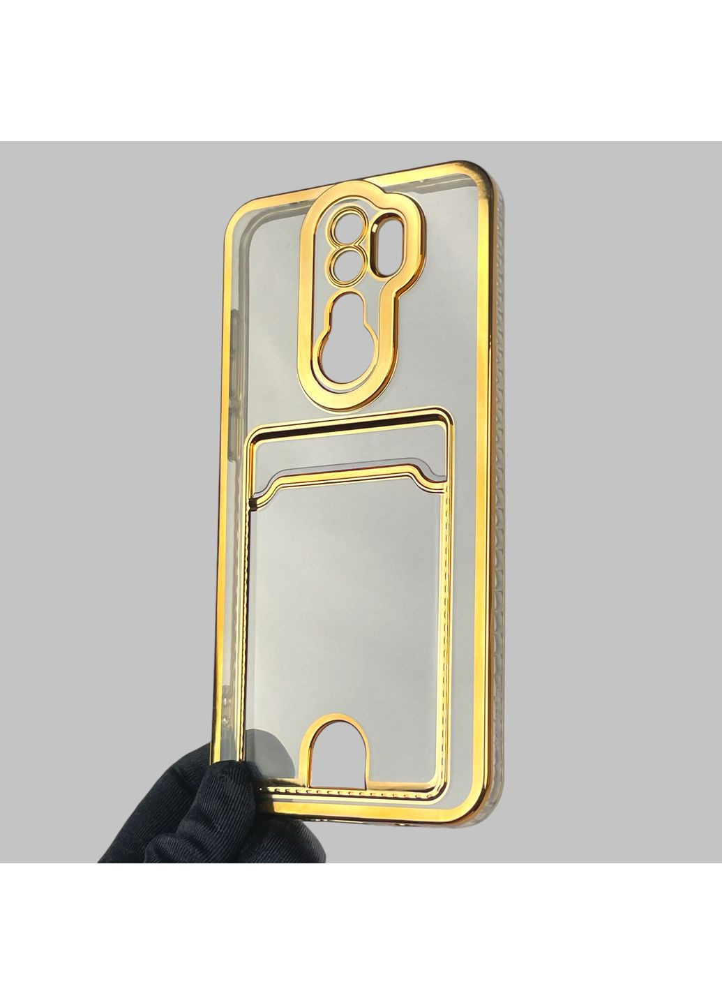 Чехол для Redmi Note 8 Pro с золотой окантовкой с карманом для карт на сяоми редми нот 8 про золотой Xiaomi (366019349)