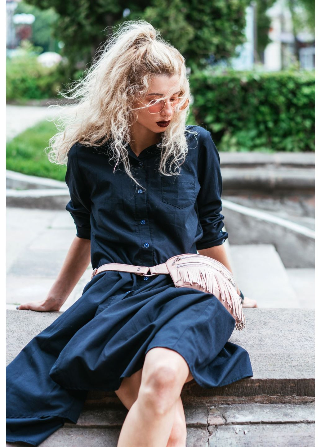 Шкіряна жіноча сумка на пояс Spirit рожева BlankNote поясна сумка (348359144)