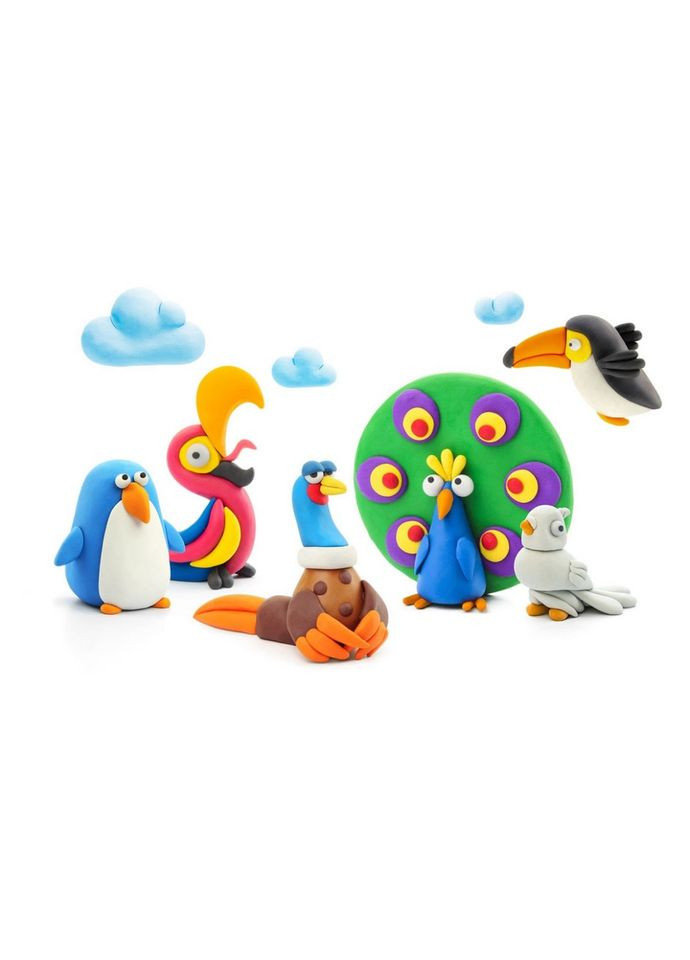 Меганабір пластиліну "Птахи" ЛІПАКА 15013 UA01 самостійно твердне Lipaka (364133222)