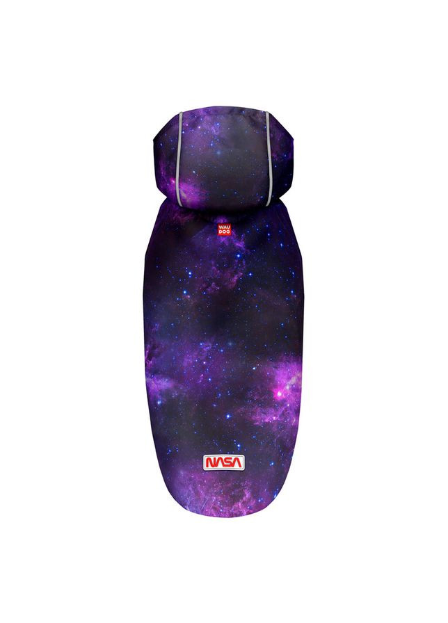 Дощовик-накидка з капюшоном для собак WAUDOG Clothes, малюнок "NASA21",, А 26-29 см, B 32-41 см, С 21-26 см Collar (362581929)