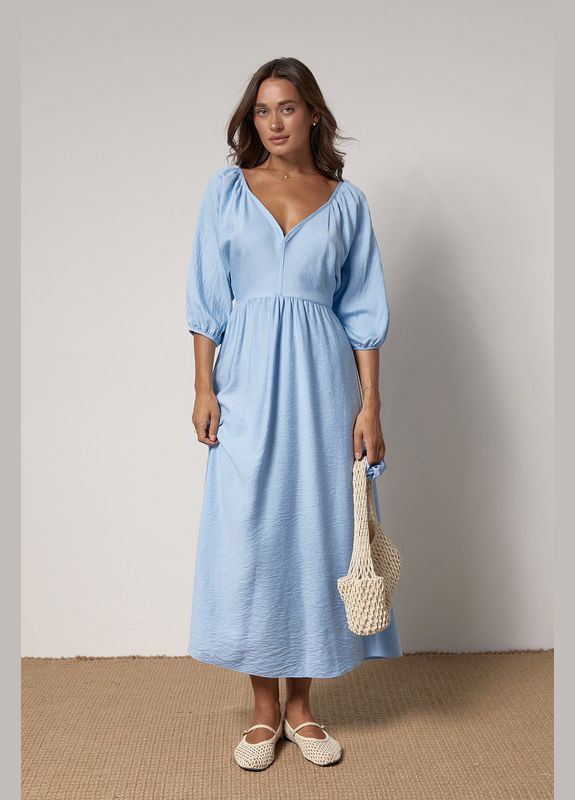 Голубое повседневный летнее платье с обнаженной спинкой ARTMON