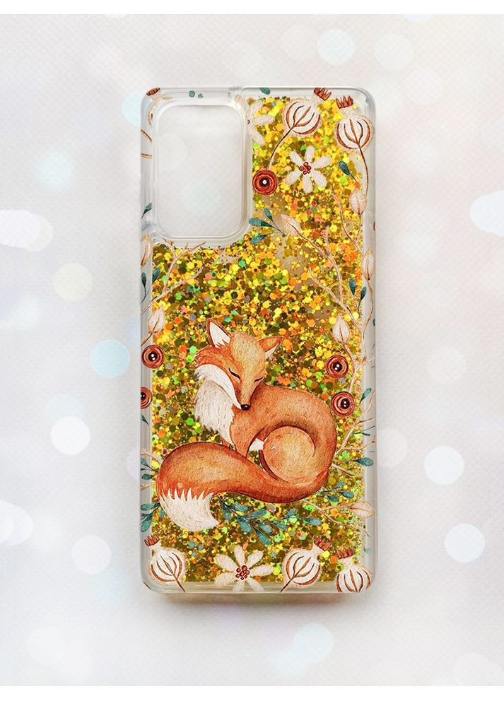 Чохол з плаваючими золотими блискітками на Samsung Galaxy A52 (A525) Лисичка (принт 420) Creative (368775160)