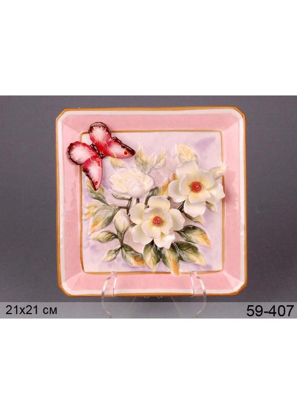 Декоративна тарілка Метелик з трояндами Lefard (278263233)