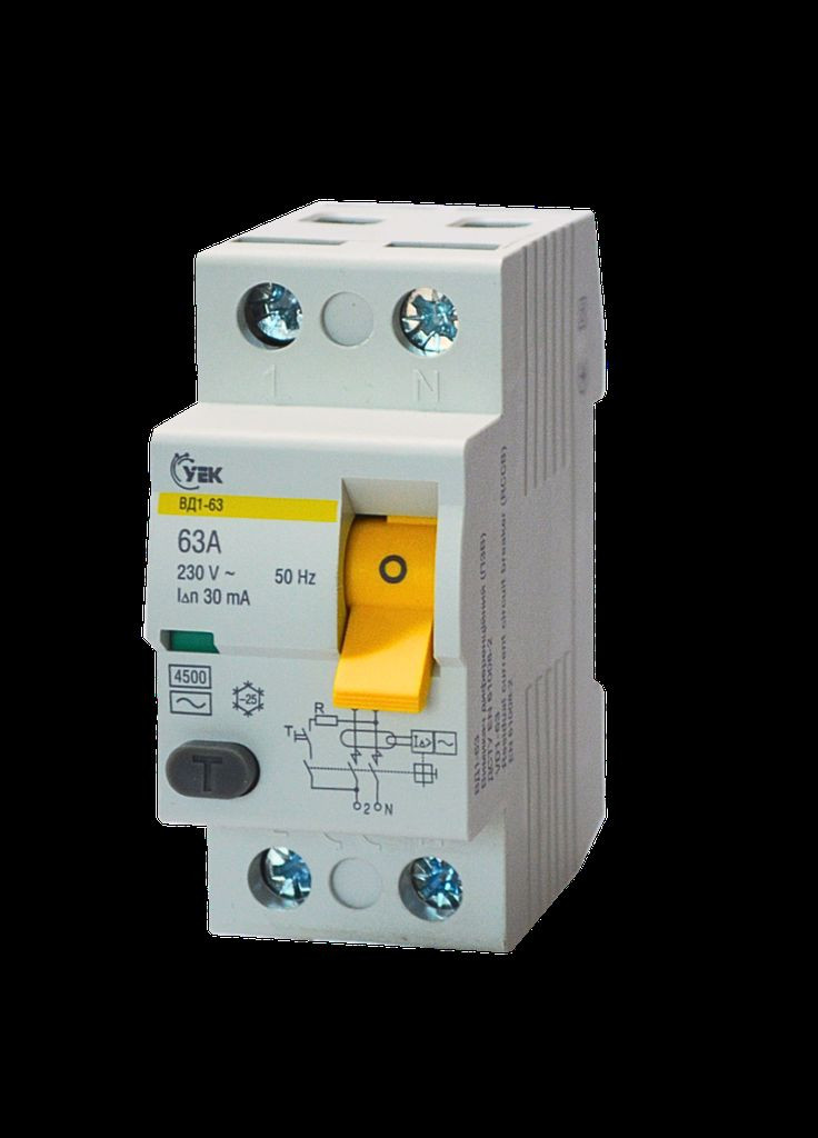 Дифференциальное реле (ПЗВ, УЗО) 2Р УEK 63А 30мА тип АС УEK ВД1-63, MDV10-2-063-030-U УЕК (336905816)