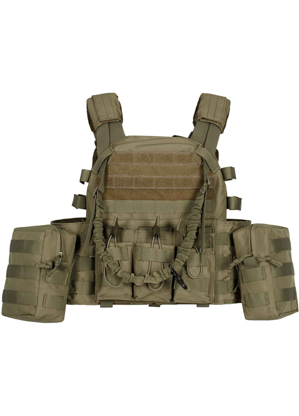 Плитоноска 2Е Тип 1 с карманами для боковой защиты и итогами Молле зеленая (MILPLACARR1-OG) 2E (362731931)