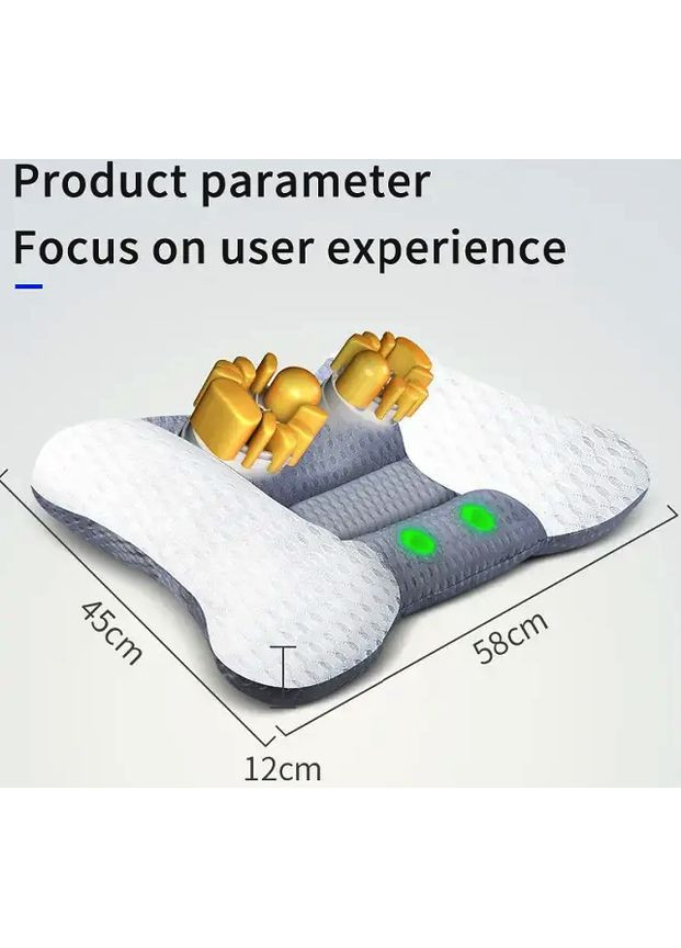 Массажная подушка F-A3-lux массажер для шеи, роликовый массаж, прогрев, вибрация. BenBo (361220297)