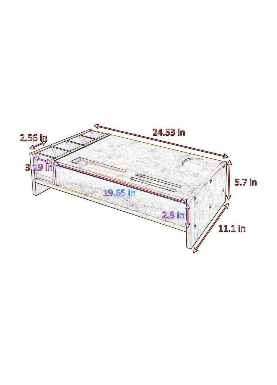Підставка для монітора з дерева Амран ваніль (ПДМ-000802) No Brand (328414974)