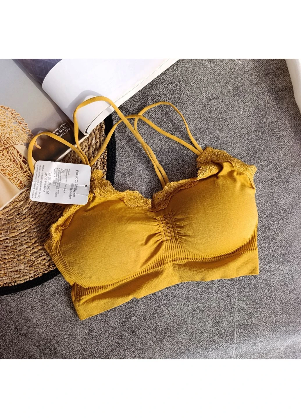 Жовтий бюстгальтер No Brand без кісточок