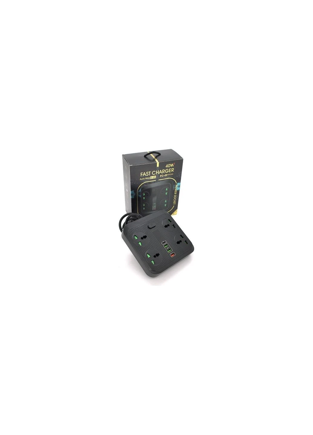 Мережевий фільтр живлення (OS-Т18-Black) Voltronic TВ-Т18, 4роз, 2*USB+PD Black (268147533)