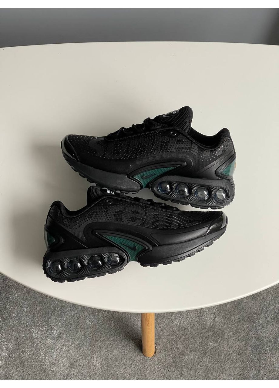 Чорні Осінні кросівки чоловічі і жіночі nike air max dn x supreme black green | найк аір макс супрім чорні No Brand