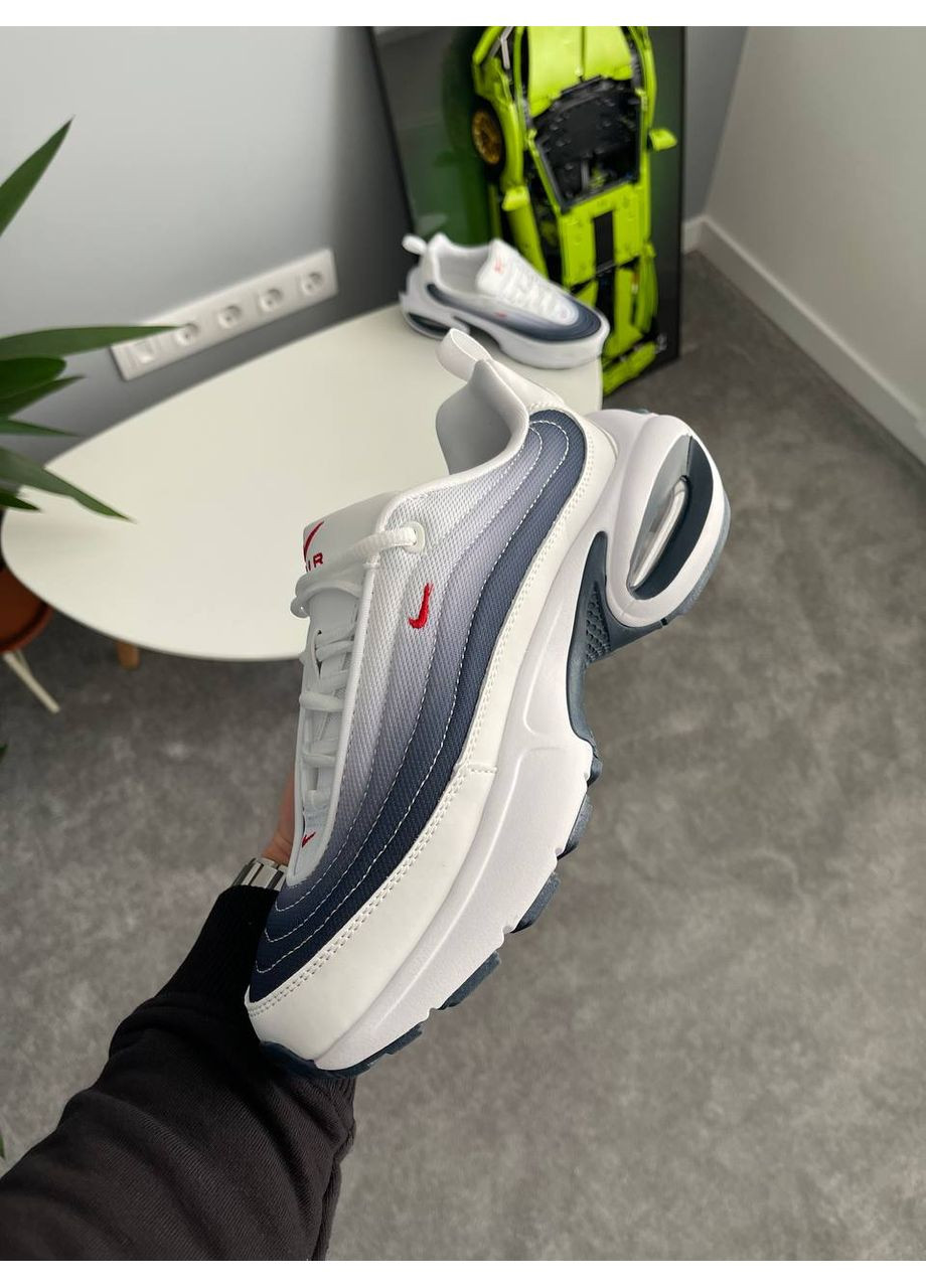 Білі Осінні кросівки чоловічі nike air max portal usa white midnight-navy bright-crimson | найк аір макс портал сша білі No Brand