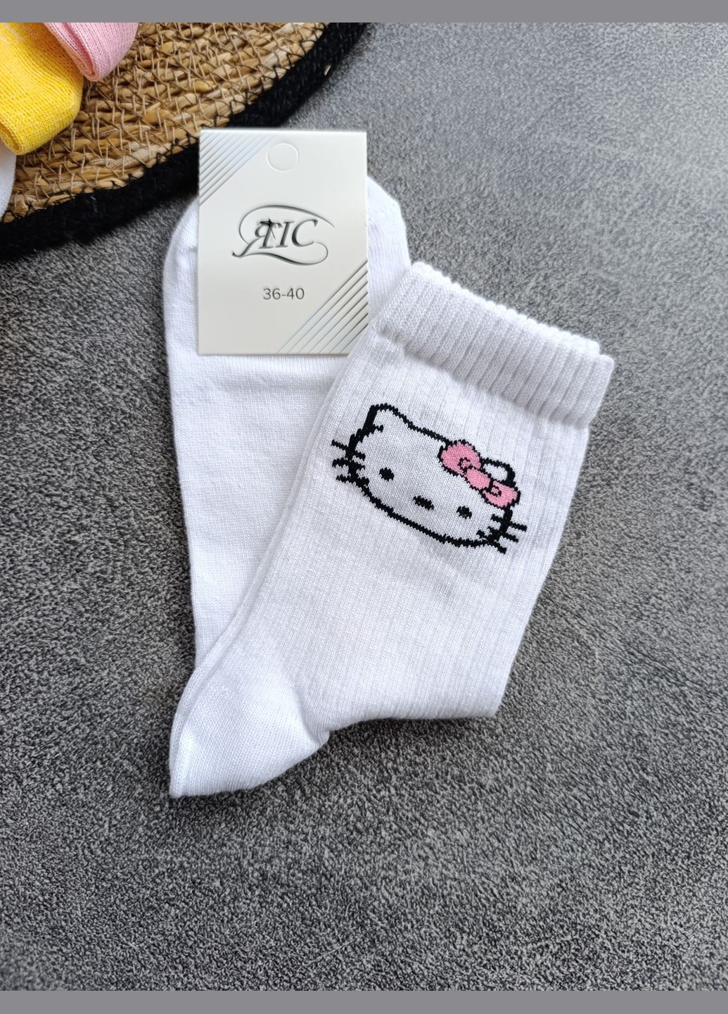 Білі 1 пара шкарпеток ЯІС персонажі (332785669)