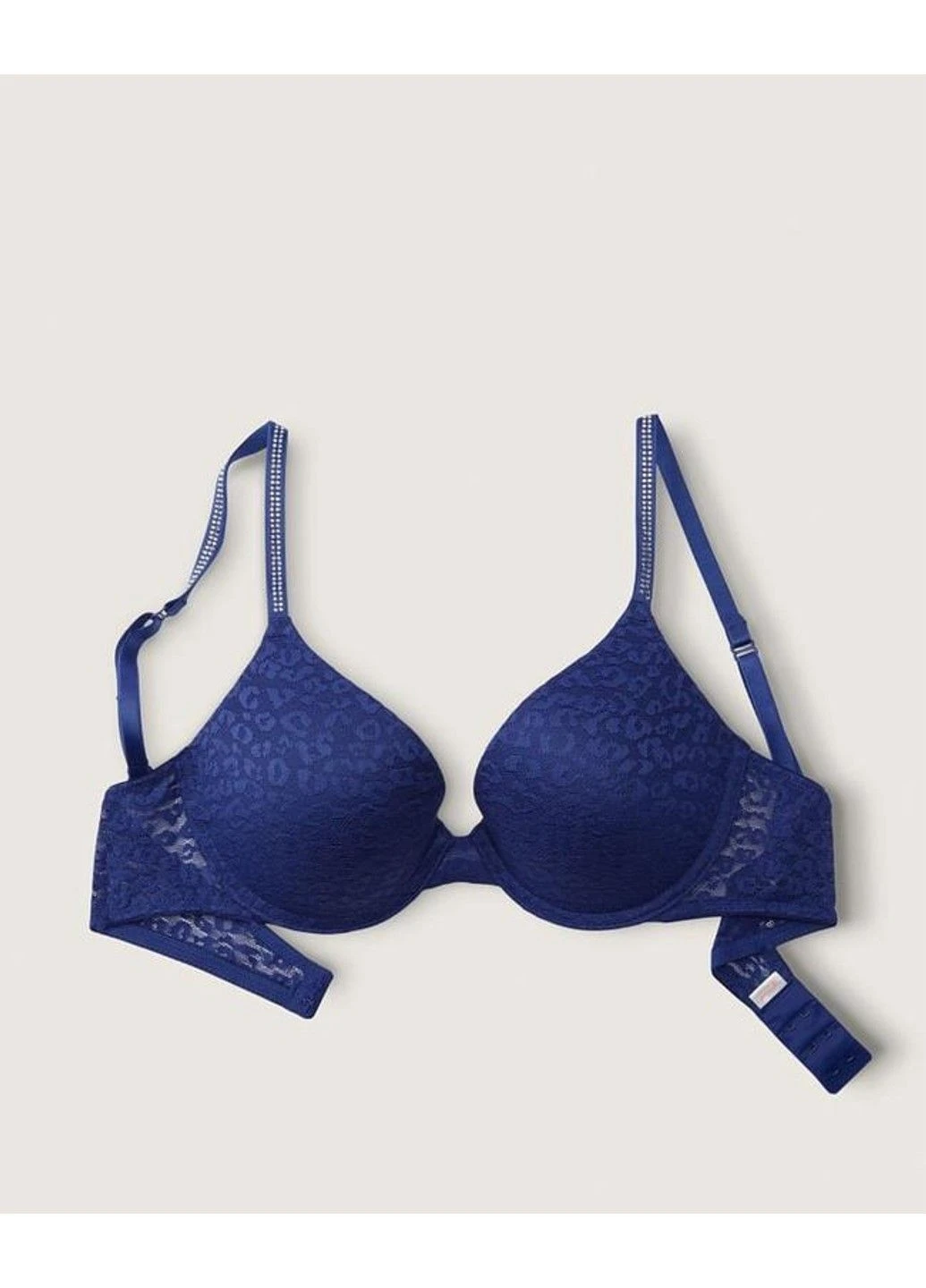 Синий бюстгальтер с пуш-ап pink wear everywhere push-up bra синий Victoria's Secret