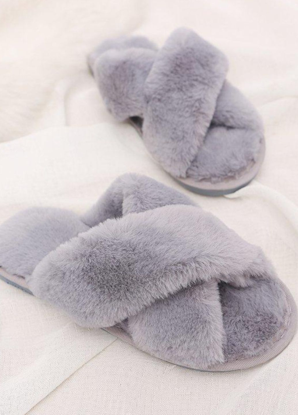 Серые женские домашние тапочки из искусственного меха fluffy comfort (1994 01) 38-39 Macarena