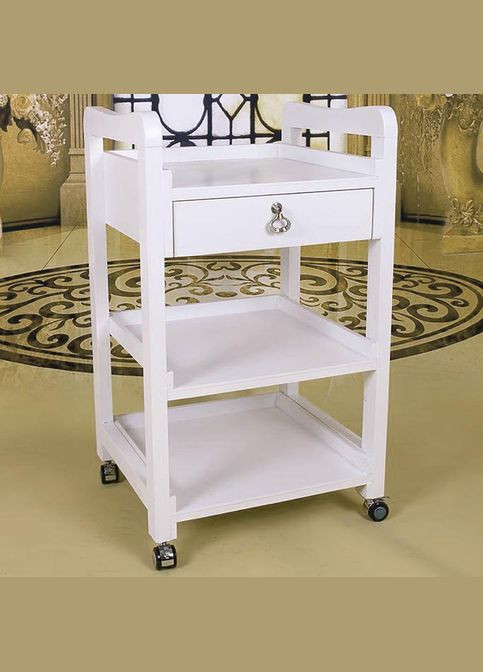 Этажерка из дерева для ванной на колёсиках Пристильда зефир (АБТ-002820) No Brand (328210567)