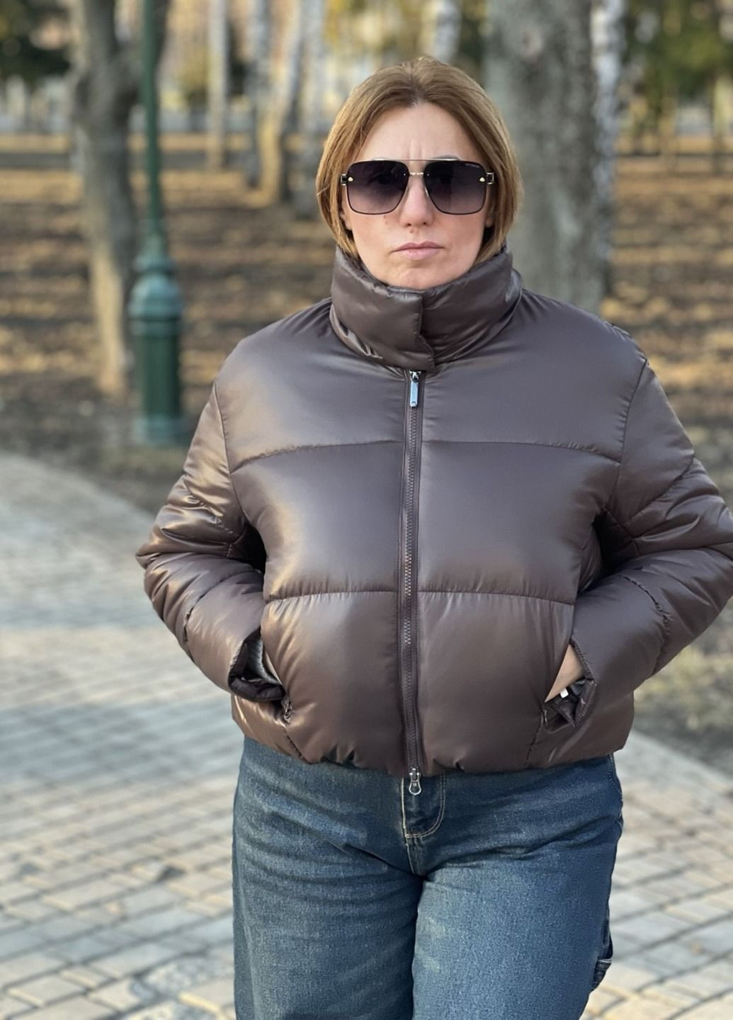 Коричневая демисезонная куртка KTL&Kattaleya