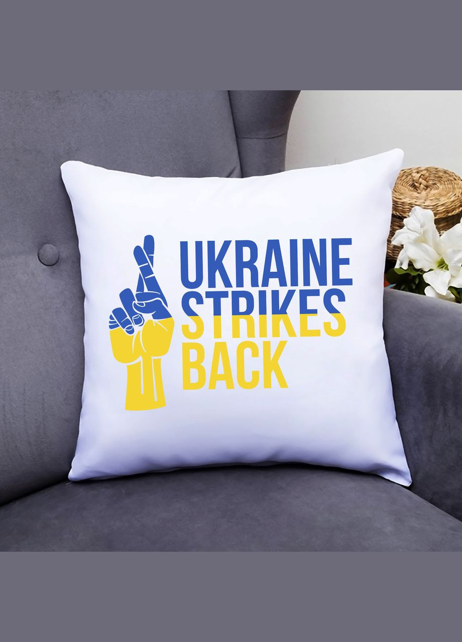 Декоративна подушка з патріотичним принтом "Схрестимо пальці за Україну. Ukraine Strikes Back" Push IT Кавун (316095612)