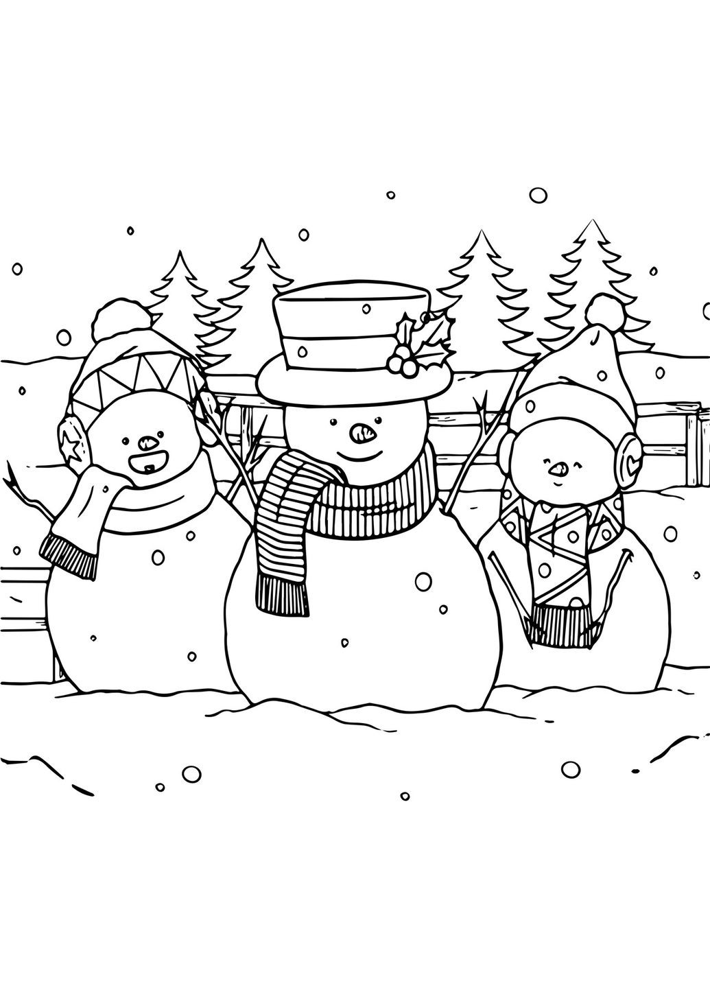 Набір для розпису по контурах для дітей Друзі сніговики 25x25 см (КА-051) Riviera Blanca (303135604)