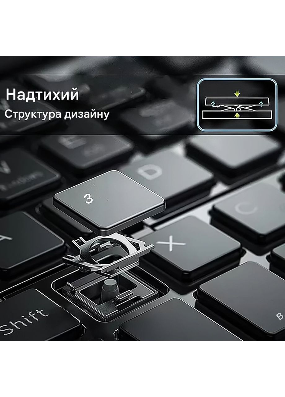 Bluetooth-клавіатура складана компактна з акумулятором для смартфона, планшета, ПК No Brand (361029039)