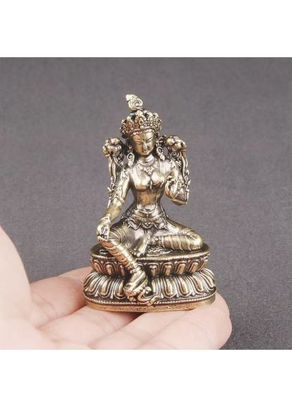 Античная ретро медная бронзовая латунная статуэтка фигурка Будды Зеленая Тара No Brand (361946467)