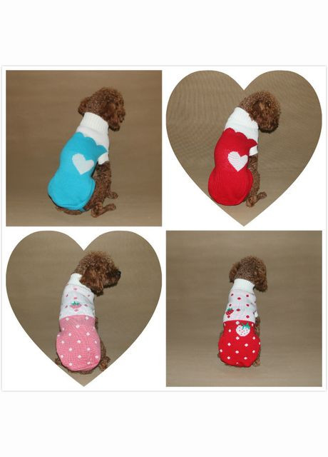 Вязаный акриловый свитер для собак Pet Style "Красное сердце" XS No Brand - (323235079)