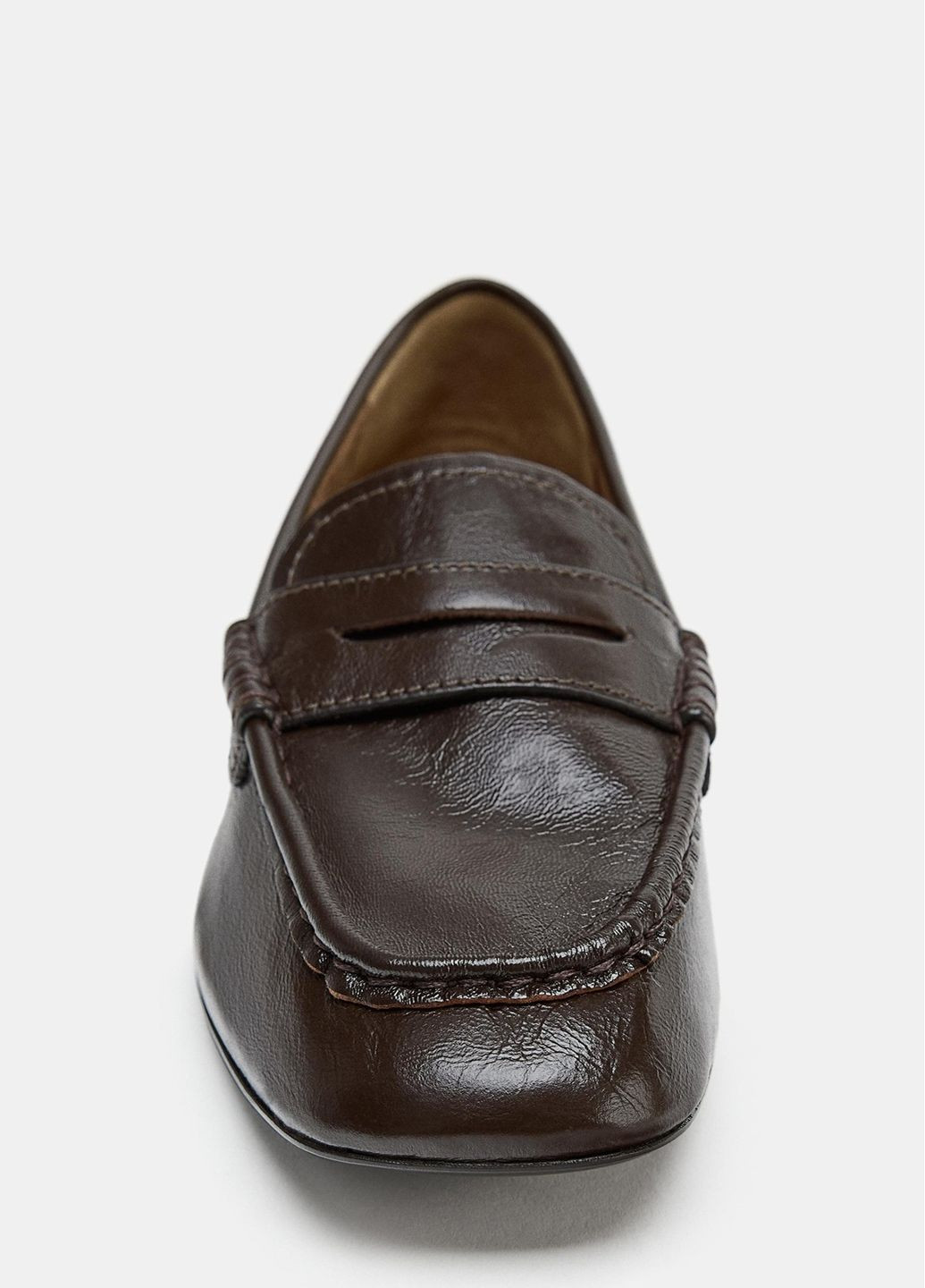 Zara Лофери темно-коричневий з натуральна шкіра, іспанія — демісезон (367113417)