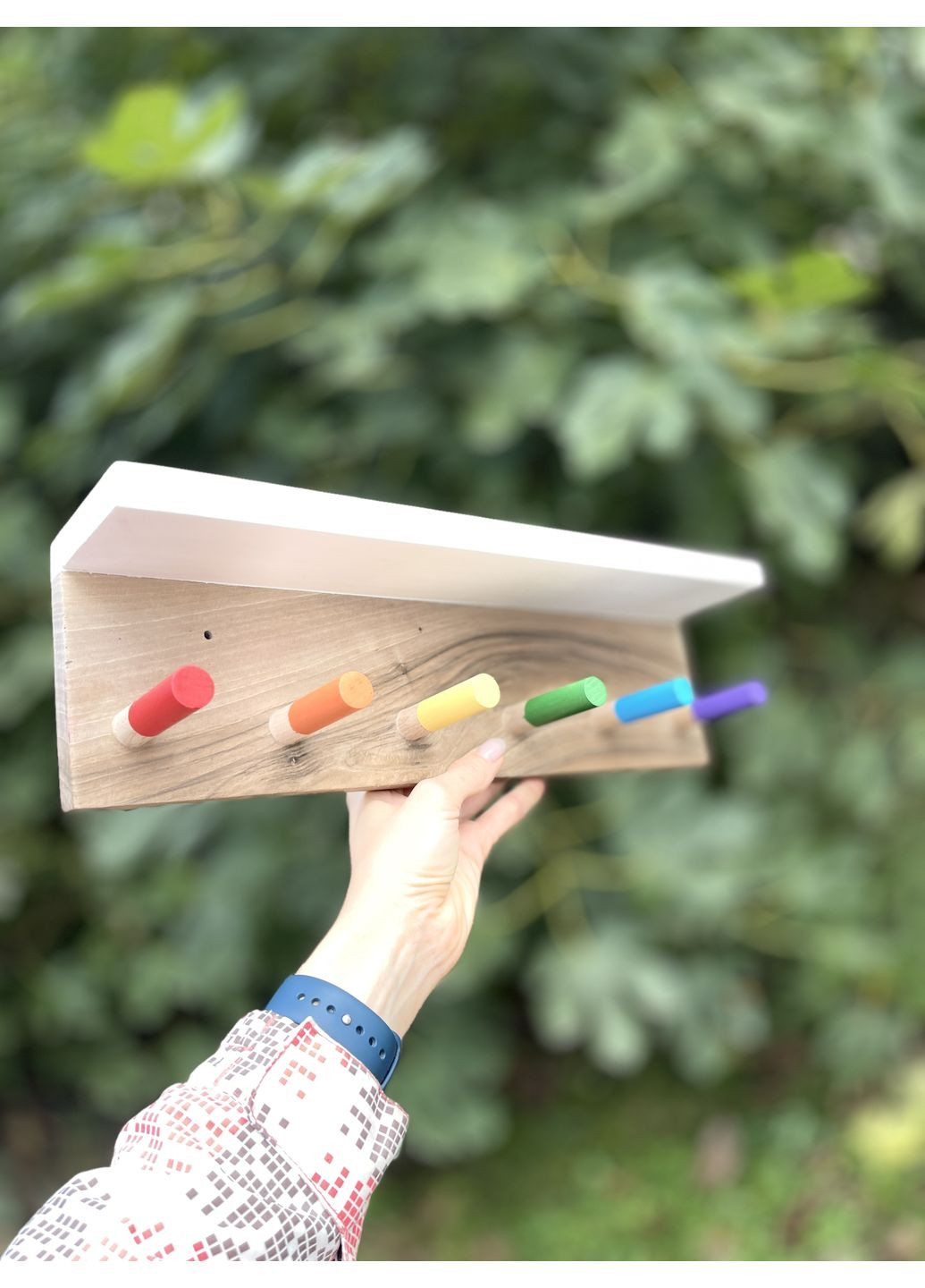 Вішалка з поличкою дуб, 40 см WittleWood (369632026)