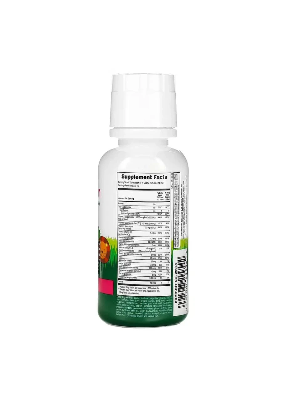 Детский мультивитаминный жидкий комплекс Animal Parade Multivitamin Liquid Natures Plus, тропические ягоды, 236,56 мл Nature's Plus (362411773)