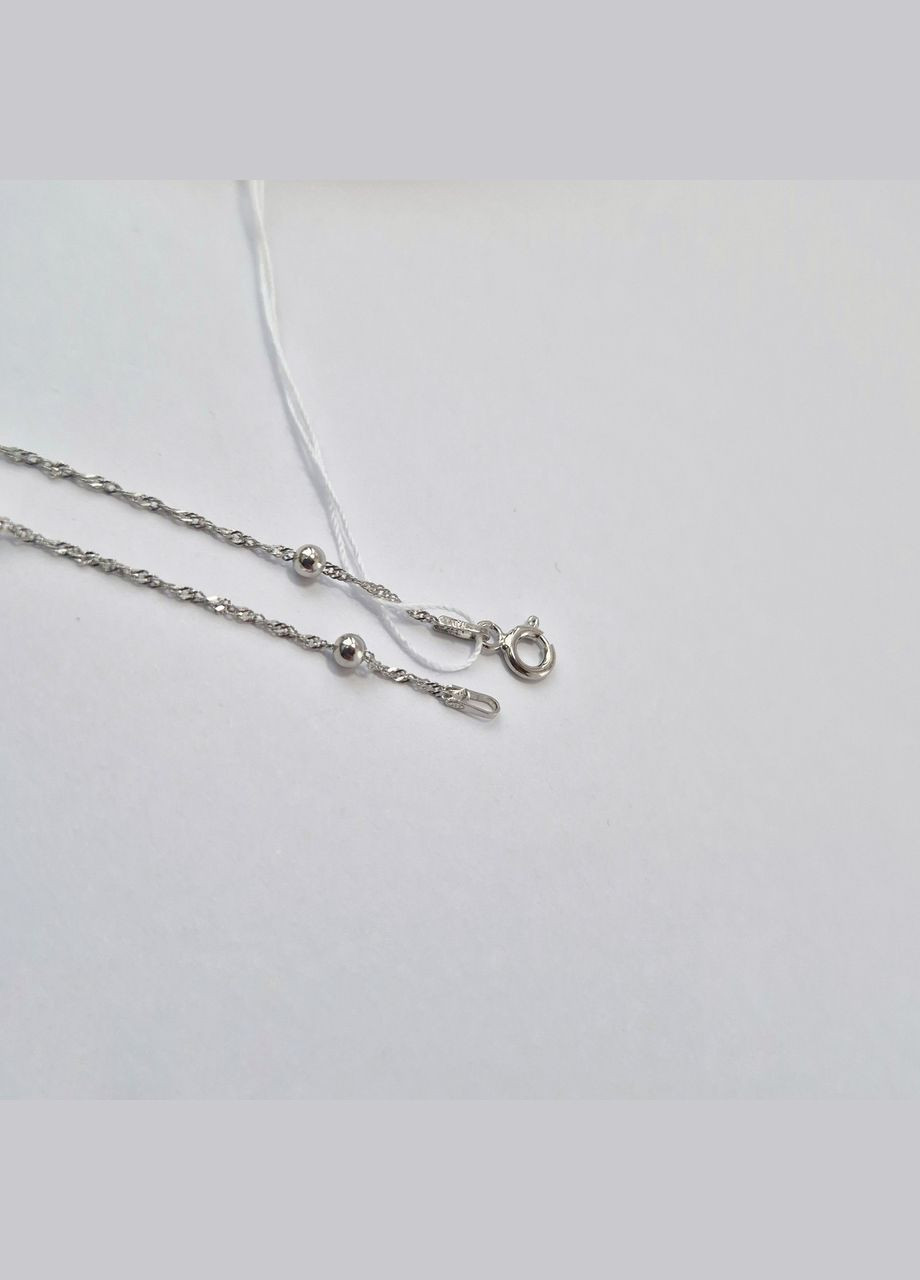 Срібна цепочка кольє Сінгапур із Кульками см срібло 925 проби родоване 193р0/45 1.80г No Brand (324444916)