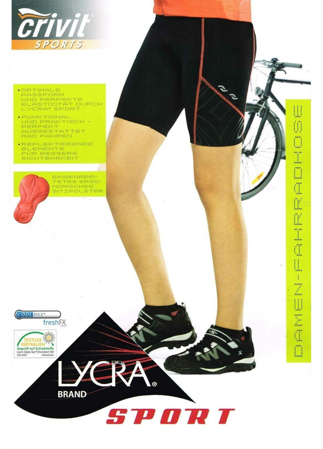 Велошорти з памперсом і кишенею для жінки COOMAX freshFX 93425 L чорний Crivit (292253228)
