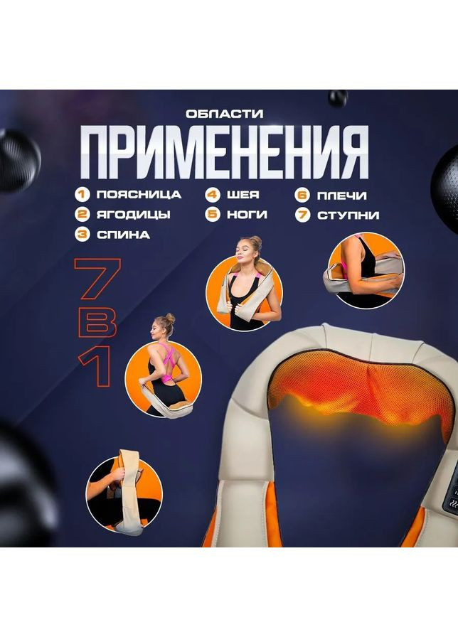 Вібраційний шийний масаж масажер для спини та шиї, Масажна масажна масаж подушка, Масажер-подушка WV-28 No Brand (378153449)
