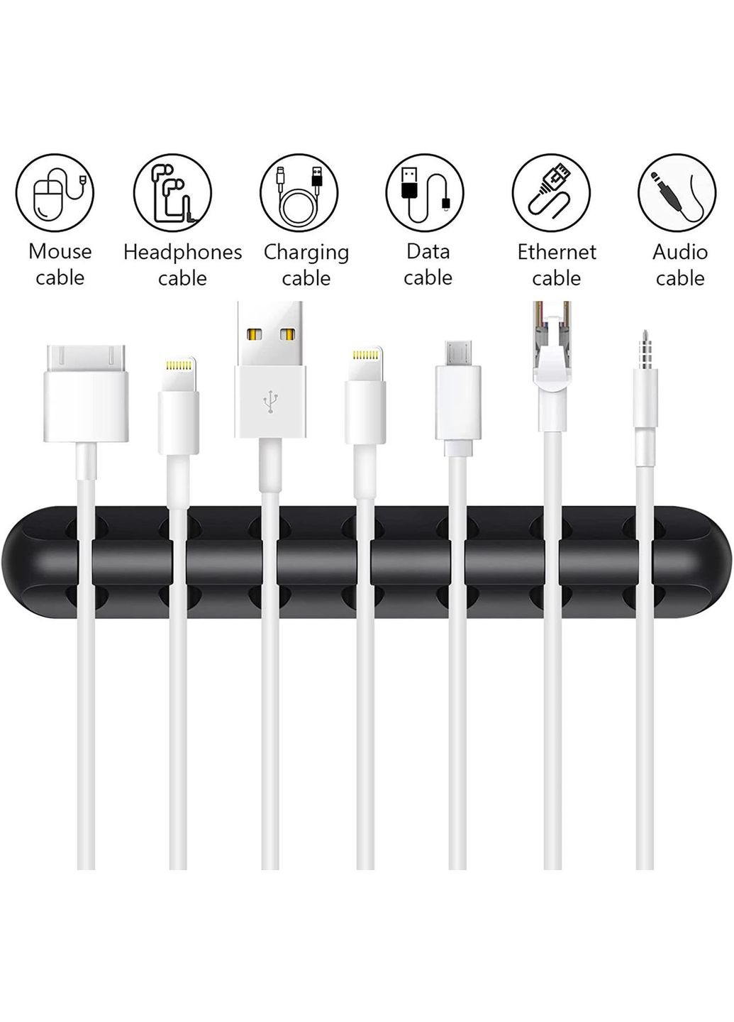 Органайзер для кабелів самоклеючий на 7 проводів Black (AN0103422) ANbeauty (362046919)