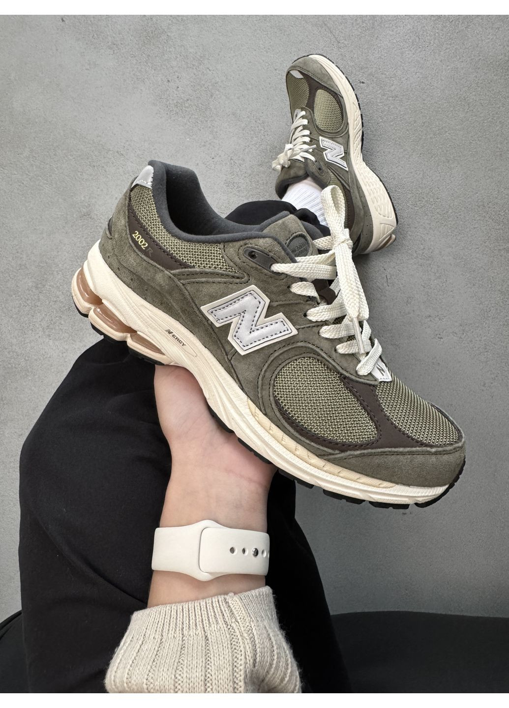 КРОССОВКИ ЖЕНСКИЕ NEW BALANCE 2002R KHAKI / BROWN НЬЮ БЕЛАНС 2002R No Brand комбинированные демисезоны (368861813)