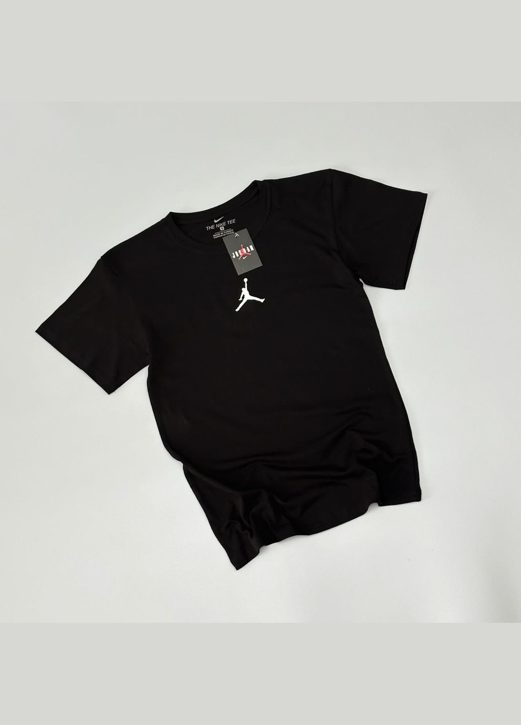 Черная летняя мужская футболка air jordan черная с коротким рукавом No Brand