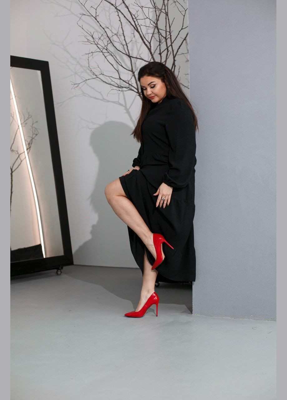 Черное кэжуал платье Idiali однотонное