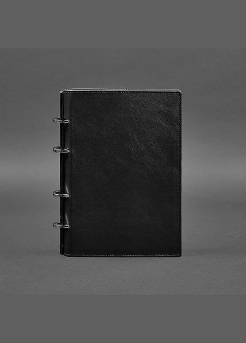 Кожаный блокнот на кольцах (софт-бук) 9.0 с твёрдой угольно-чёрной обложкой (A-026826) BlankNote (328961634)