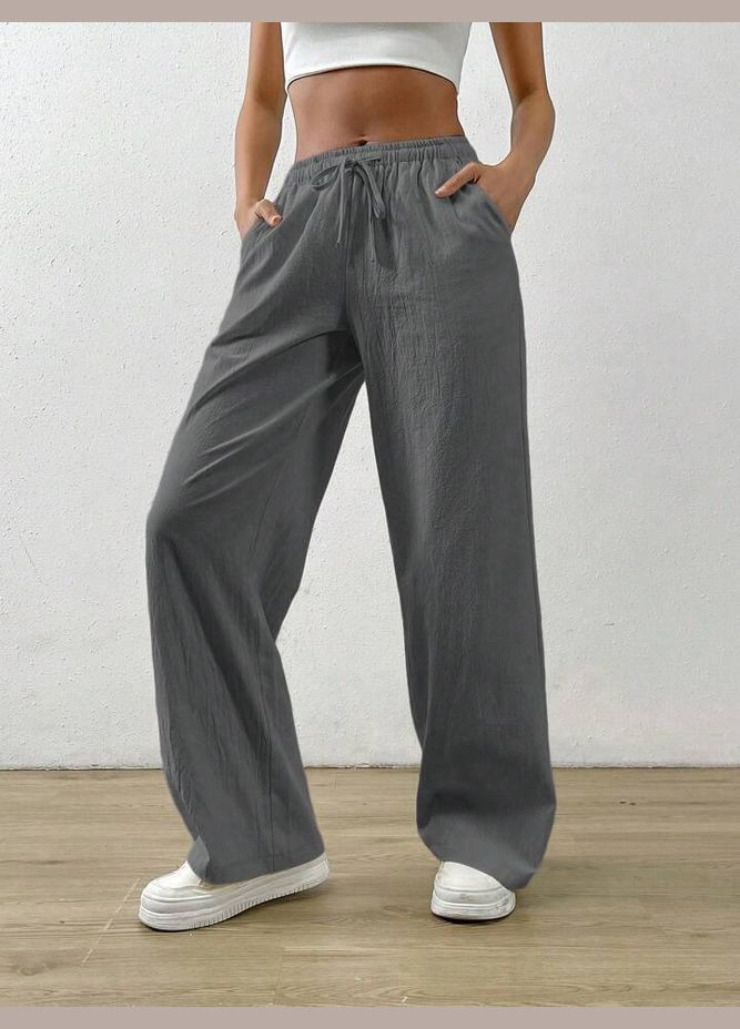 Штани льон жатка прямого крою весна/літо No Brand (345643522)