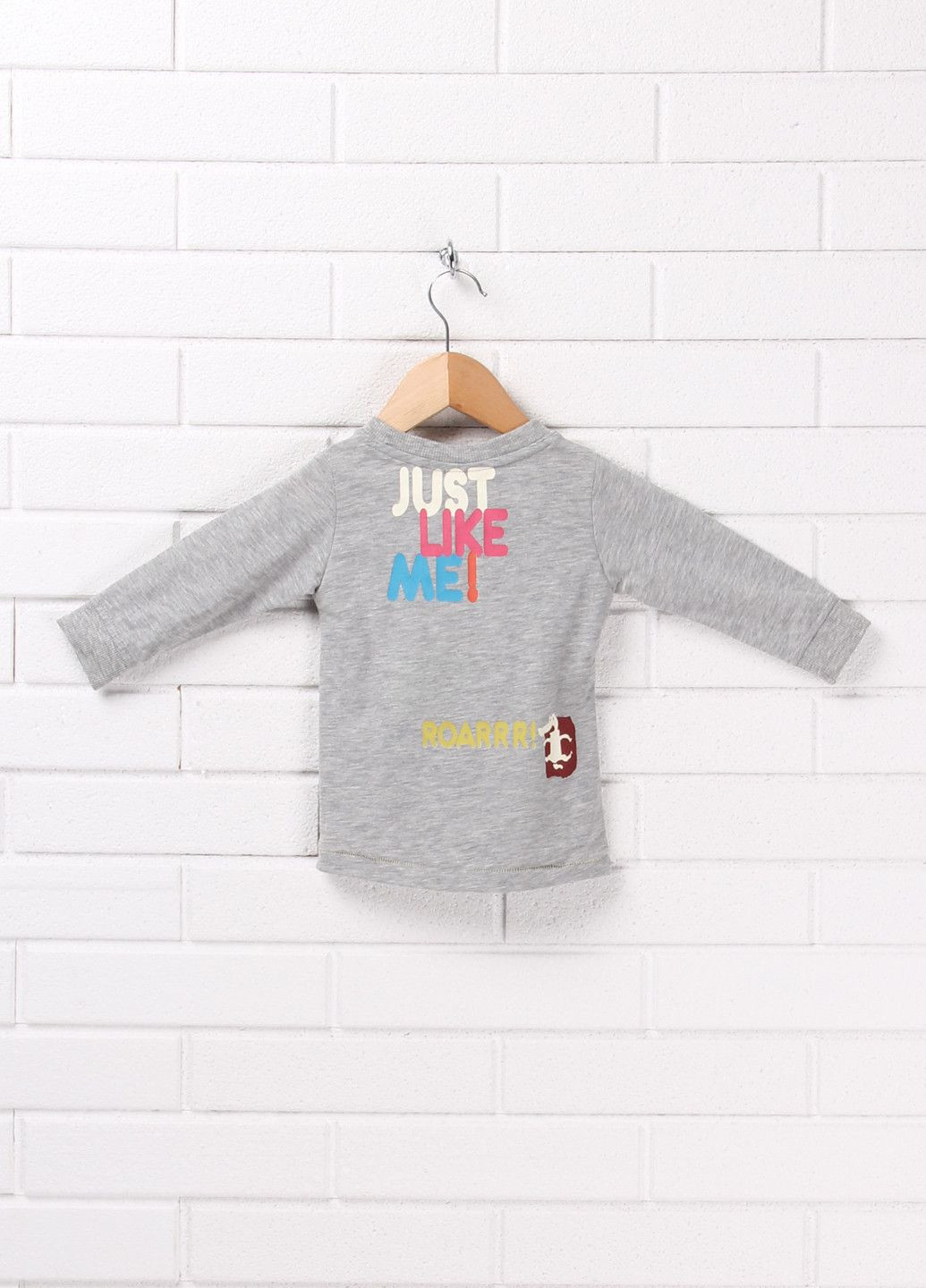 Серый демисезонный повседневный лонгслив Sprider с надписями