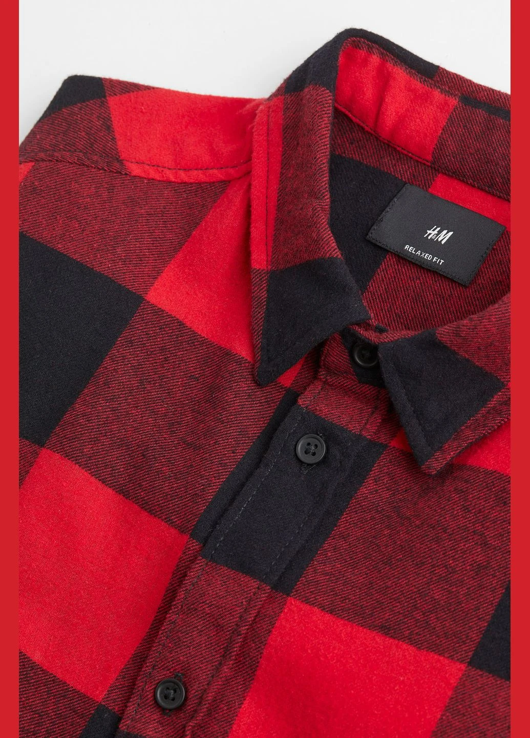 Красная кэжуал рубашка в клетку H&M