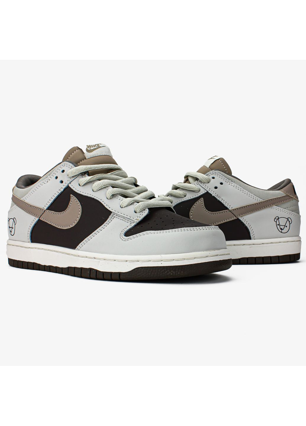 Кроссовки женские и мужские Nike SB Dunk Low Teddy Bear beige brown | Найк СБ Данк низкие бежевые коричневые No Brand бежевые демисезоны (368194282)