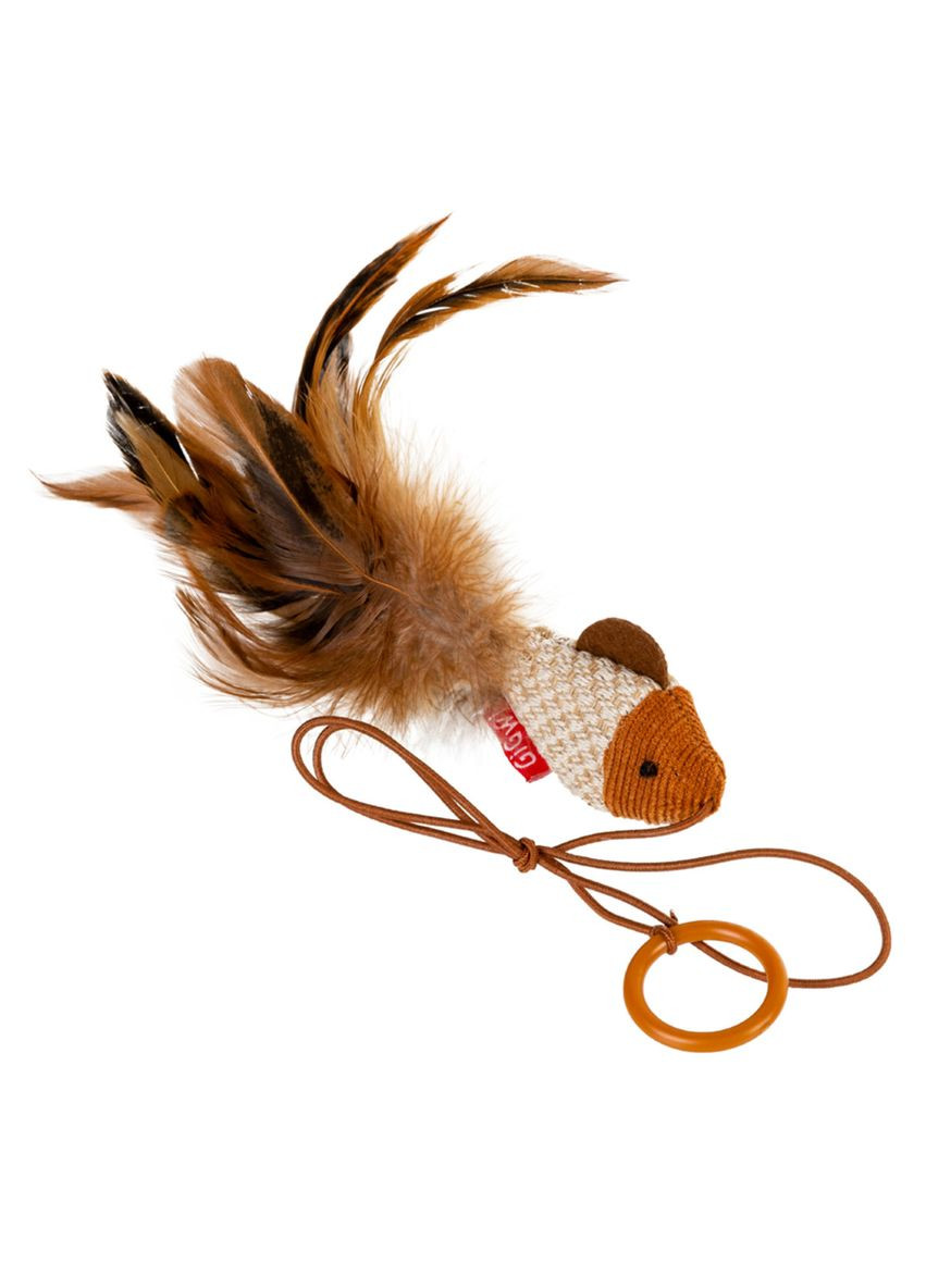 Іграшка для котів Дразнилкарибка на палець з кільцем GiGwi Teaser, перо, текстиль, 7 см Collar (314465871)