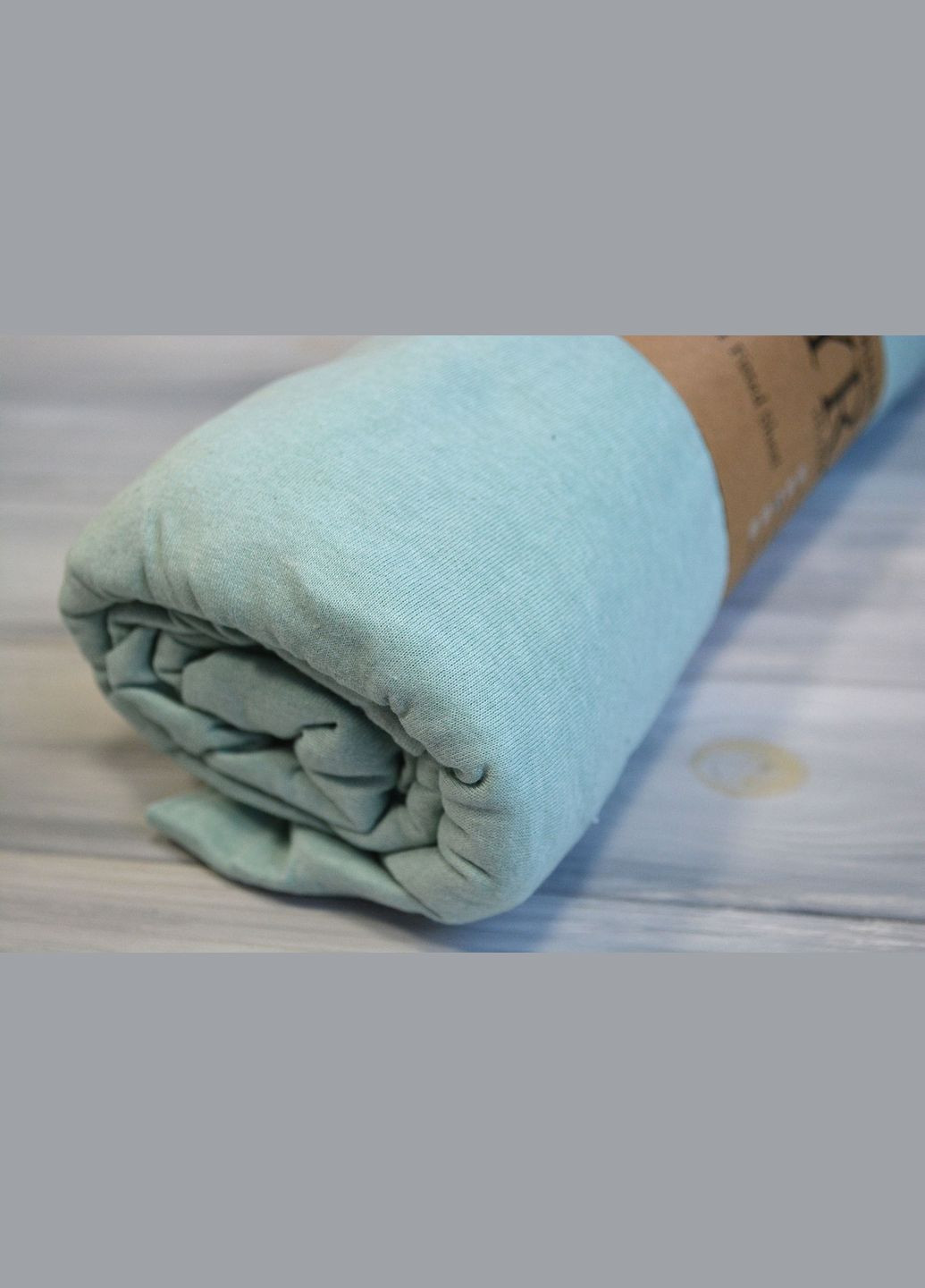 Простыня 90х200+25 см трикотаж на резинке мятная Kayra (318382519)