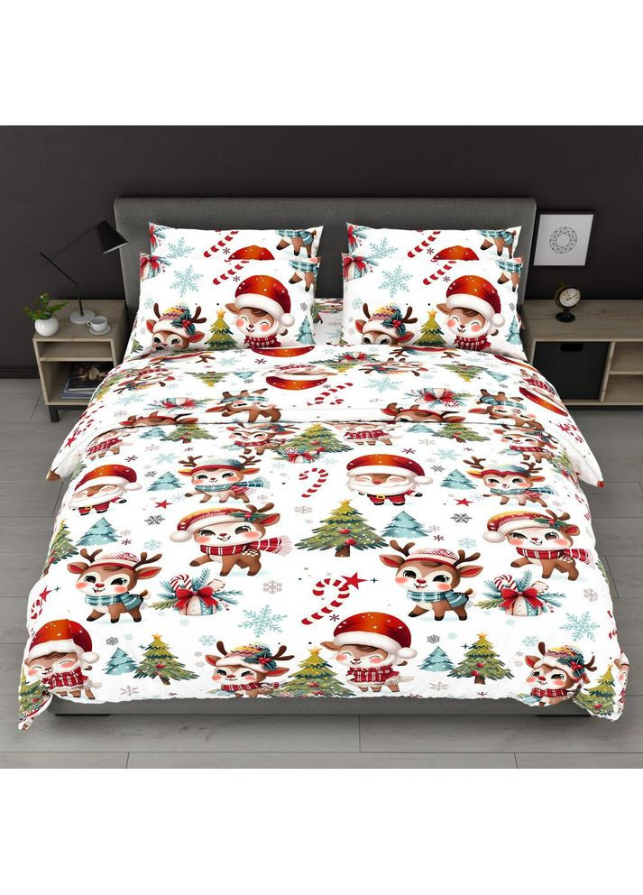 Постільна білизна бавовняна Казкові вогники Євро 200 x 220 Бязь Біла 70 х 70 No Brand (364315329)