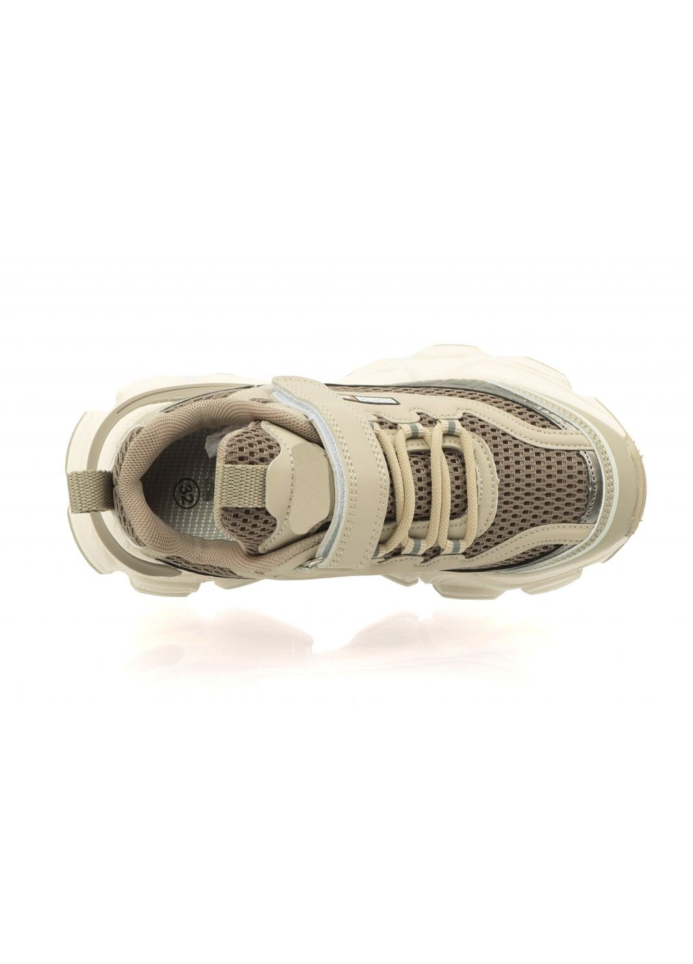 Бежевые всесезонные кроссовки 1820 для девочек бежевые, сетка. размер 37 Apawwa