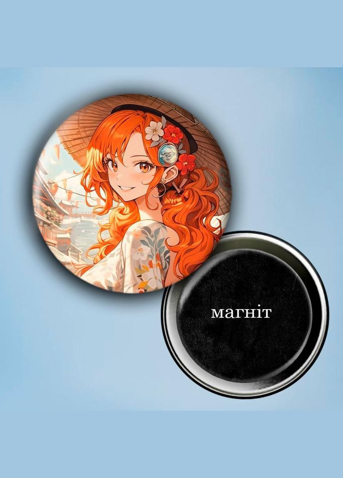 Фотомагніт (магніт на холодильник) Аніме Ван піс #0006 56 мм чорний No Brand (309153601)