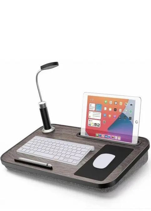 Столик-підставка для ноутбука з подушкою і лампою USB Puffy столик із тримачем планшета та телефона No Brand (282627390)