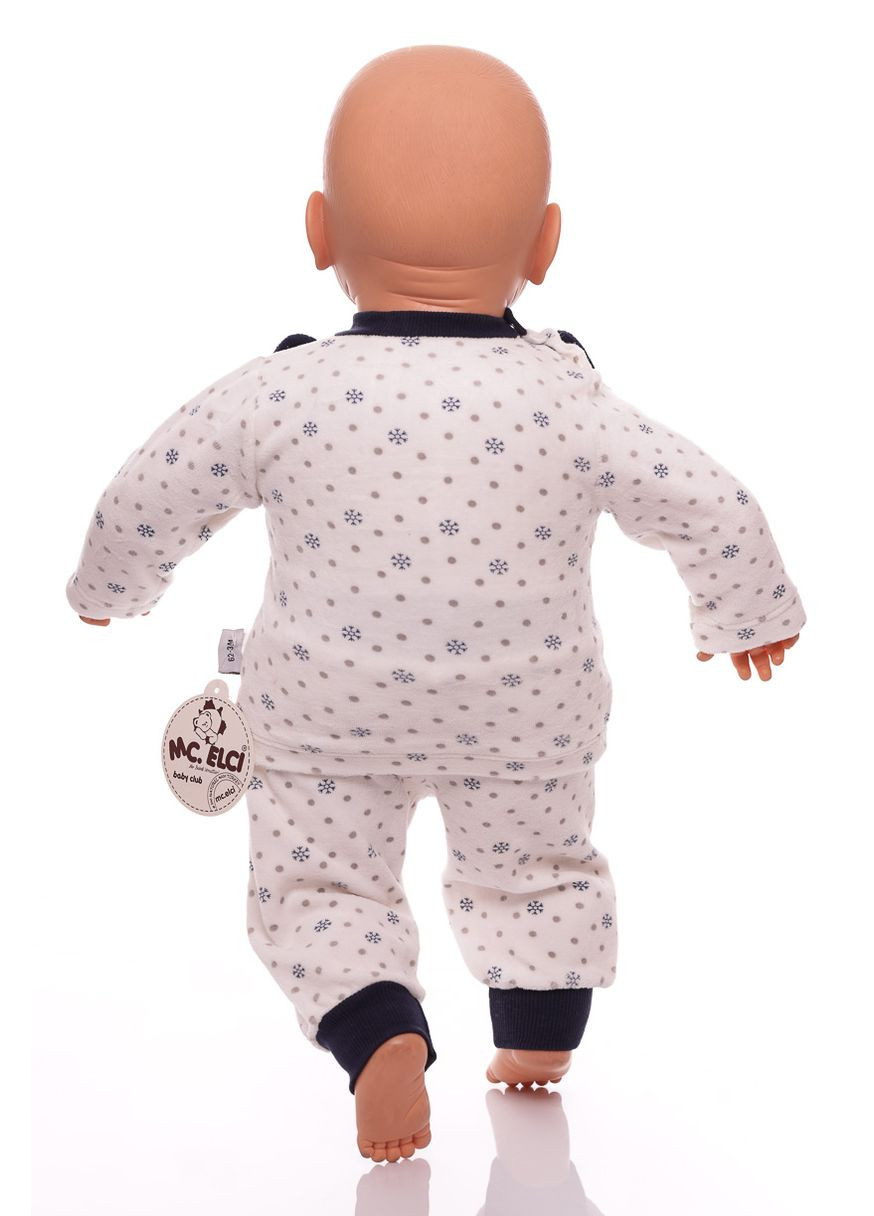 Синій зимній костюм з довгим рукавом для велюрової дівчинки з вушками синій 62 см (27610) BABYKROHA