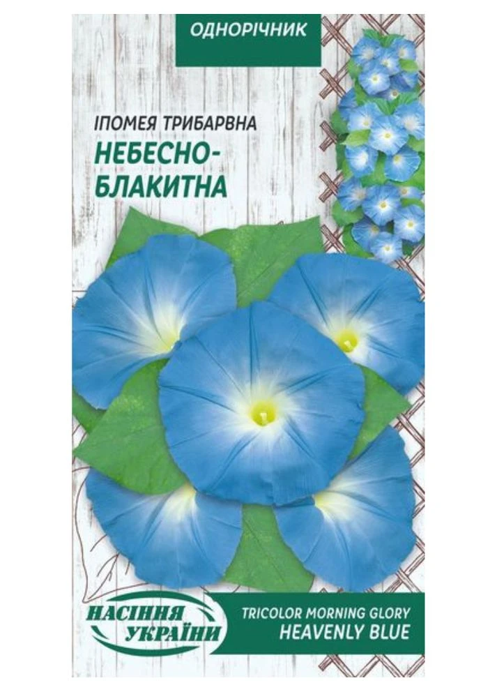 Іпомея "Трибарвна небесно-блакитна" ТМ " " 1 г. Насіння України (392277195)
