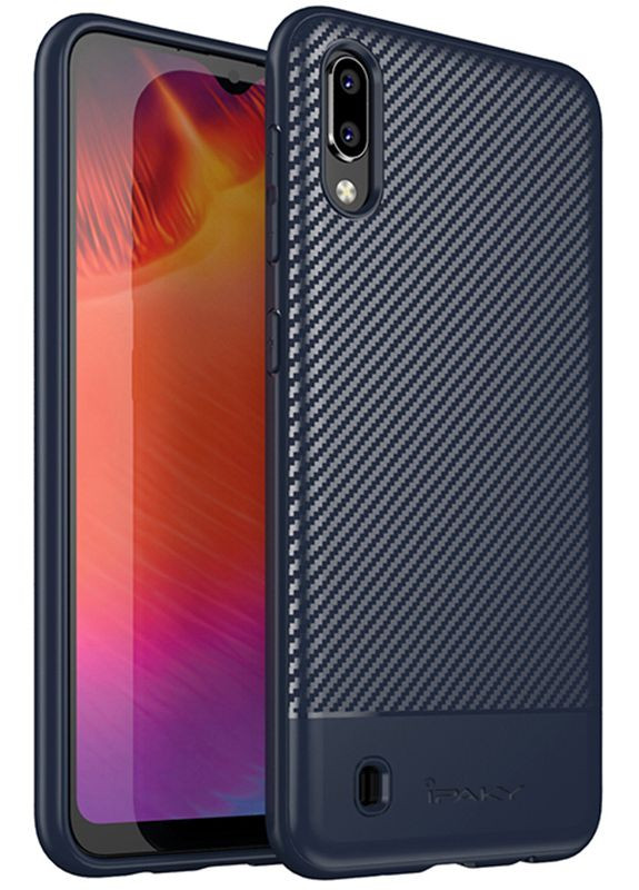Чехол-накладка Carbon Fiber Series/TPU Case With Carbon Fiber Samsung Galaxy M10 Blue iPaky (301467029)