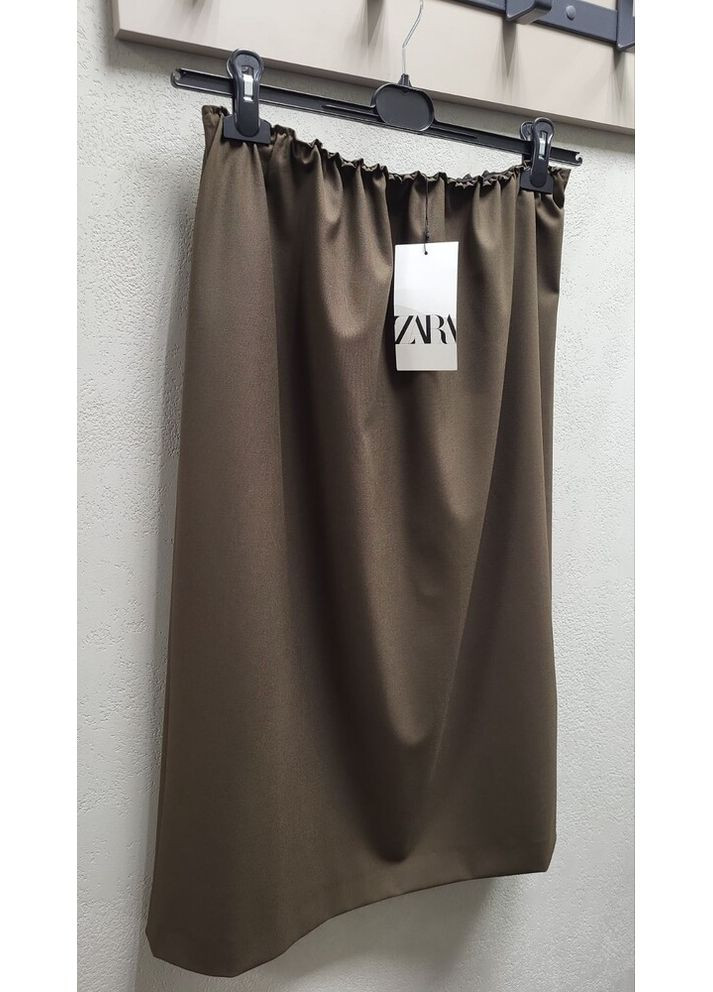 Оливковая (хаки) прямая юбка 0030/646 Zara